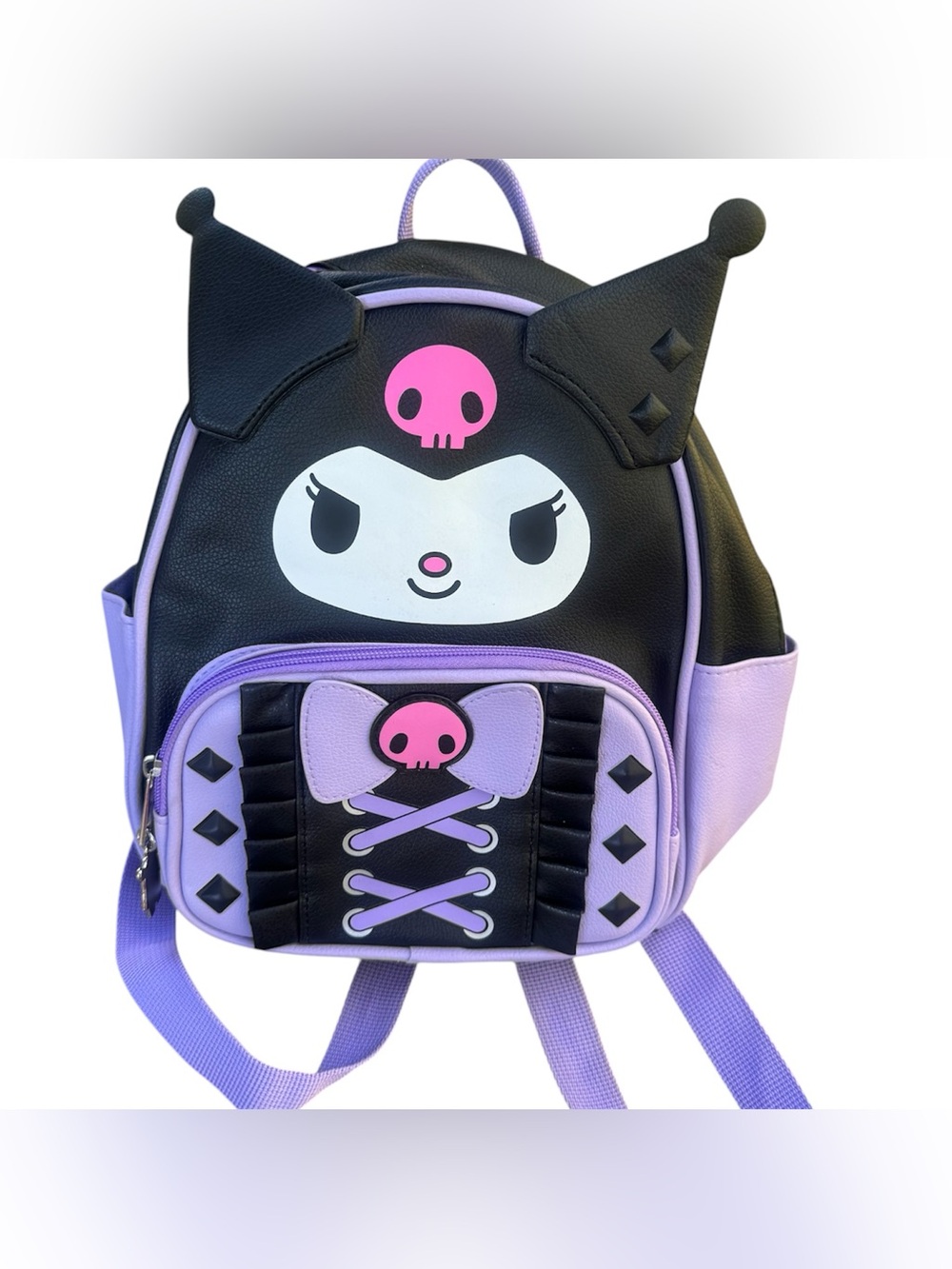 Sanrio Kuromi Skull Purple Pink Black Kawaii Cute Bag Goth Backpack Purse